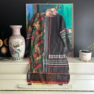 Multicolor Long Sleeve Dress